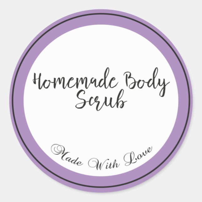 Homemade Body Scrub Classic Round Sticker (Front)