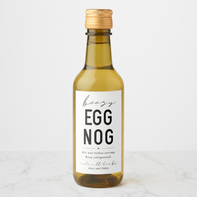 Homemade Boozy Eggnog Bottle Label (Front)