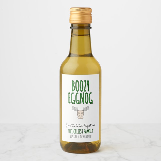 Homemade Boozy Eggnog Bottle Label (Front)