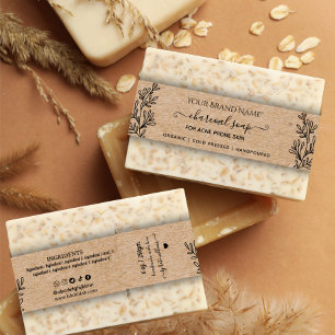 Homemade Botanical Soap Kraft Soap Packaging Invitation Belly Band