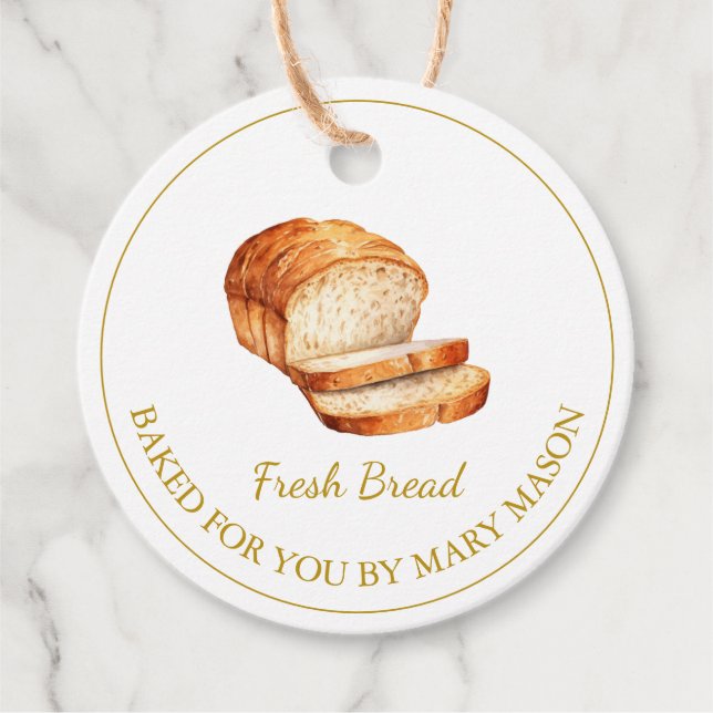 Homemade Bread Favour Tags | White (Front)