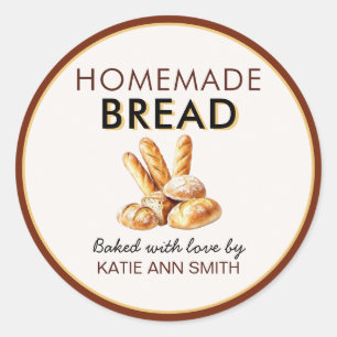 Homemade Bread Stickers Baked with Love Labels