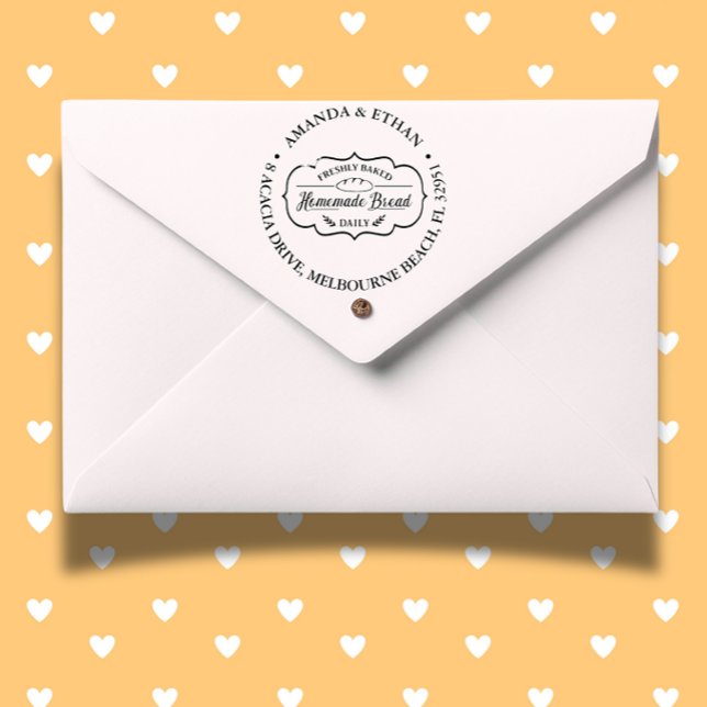 Homemade bread Theme Self-inking Stamp (Personalize your homemade bread with our Bread Bakery Homemade Theme Self-inking Stamp.)