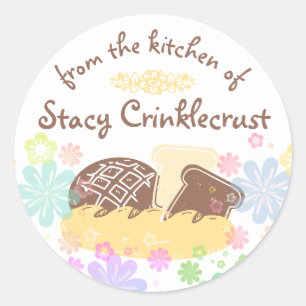Homemade breads personalised from the kitchen of classic round sticker