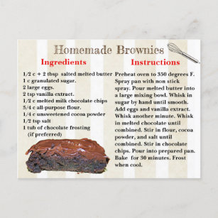 Homemade Brownies Recipe Postcard