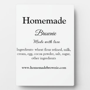 Homemade brwonie made with love add text website plaque