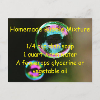 Homemade Bubble Mixture Postcard Invitation