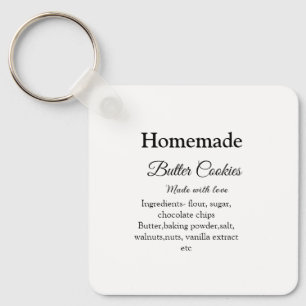 Homemade butter cookies made with love add text key ring