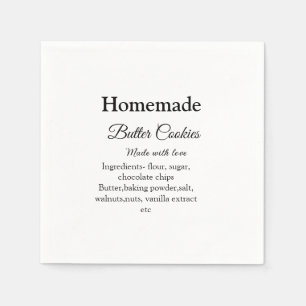 Homemade butter cookies made with love add text napkin