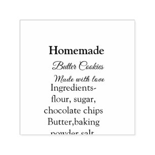 Homemade butter cookies made with love add text self-inking stamp