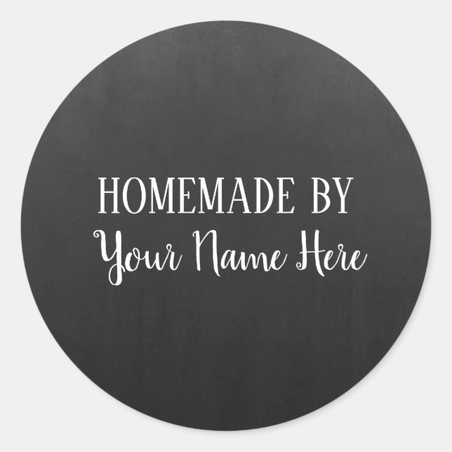 Homemade By Bakery Cookie Cake Vintage Blackboard Classic Round Sticker (Front)
