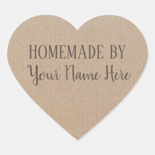 Homemade By Cookie Cake Vintage Craft Heart Sticker (Front)