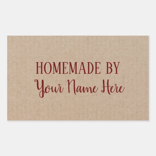 Homemade By Cookie Cake Vintage Craft Rectangular Sticker (Front)