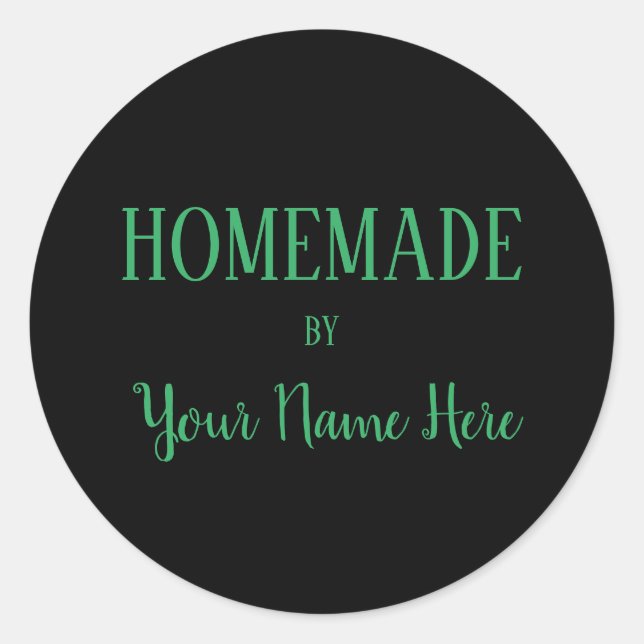 Homemade By Fashion Bakery Cookie Cake Modern Classic Round Sticker (Front)
