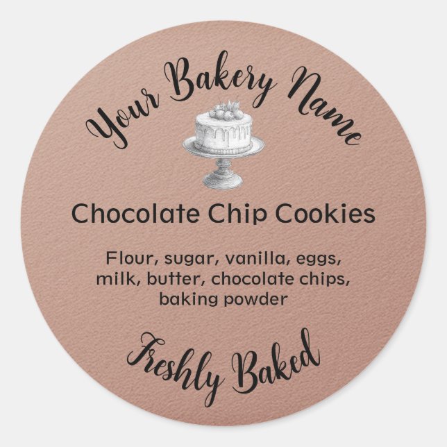 Homemade Cake Business Baking Classic Round Sticker (Front)
