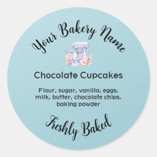 Homemade Cake Business Blue Mixer Baking Label