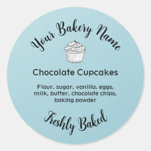 Homemade Cake Business Logo Baking Label Blue