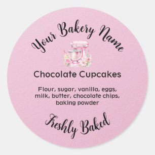 Homemade Cake Business Logo Baking Label Pink