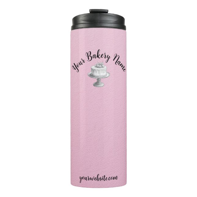 Homemade Cake Business Promotional Gift Pink Thermal Tumbler (Front)