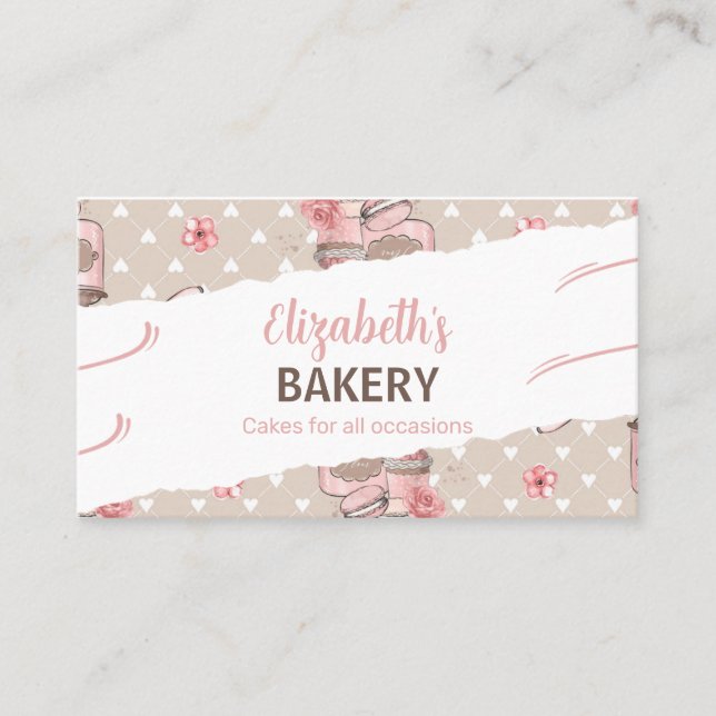 Homemade Cakes, Bakery Business Card (Front)