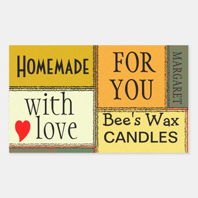 Homemade Candles Personalised Rectangular Sticker (Front)
