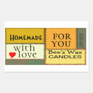 Homemade Candles Personalised Rectangular Sticker