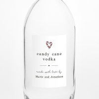 Homemade Candy Cane Vodka Bottle Gift Label