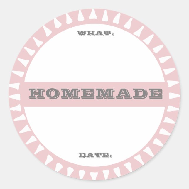 homemade canning jar write on pastel cute classic round sticker (Front)