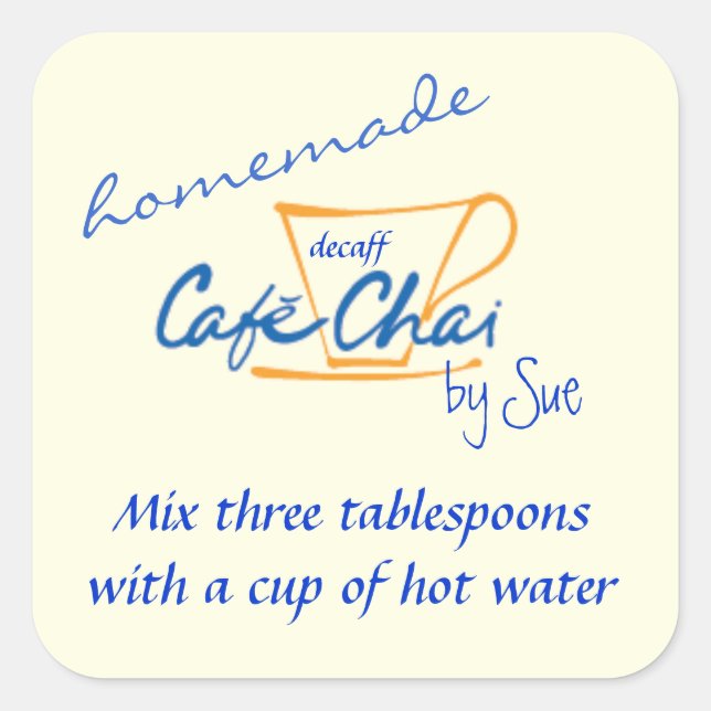 Homemade Chai Tea Gift Labels by YOU (Front)