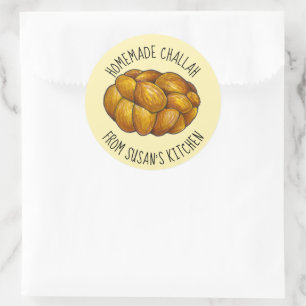 Homemade Challah Personalised Baked By Kitchen Classic Round Sticker