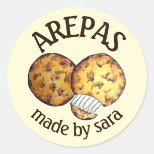 Homemade Cheese Arepas Maize Cakes Baked Made By Classic Round Sticker