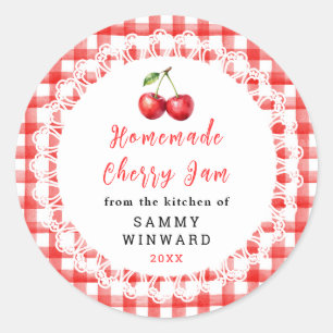 Homemade Cherry Jam Jar Label