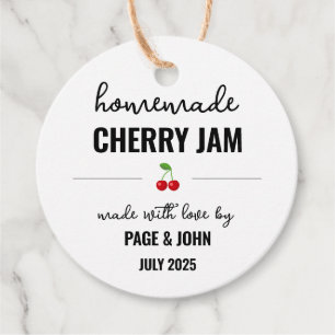 Homemade Cherry Jam Jar Wedding Favour Tags