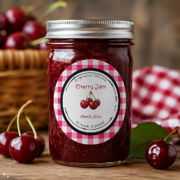 Homemade Cherry Jam Label Sticker