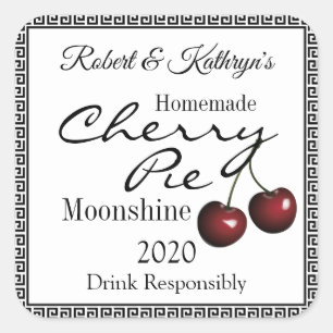 Homemade Cherry Pie Moonshine Personalised Square Sticker