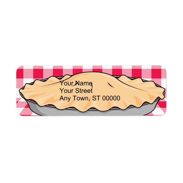 homemade cherry pie on chequered background (Front)