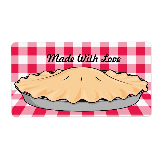 homemade cherry pie on chequered background (Front)
