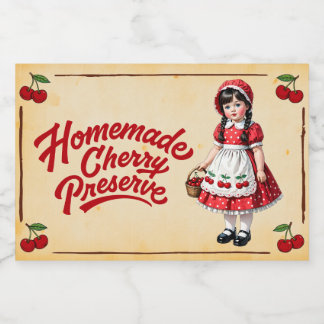 Homemade Cherry Preserve - Vintage Food Label