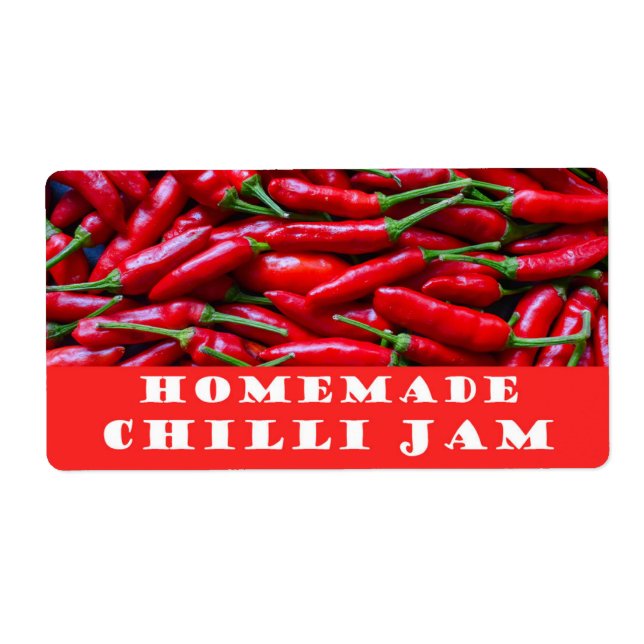 Homemade chilli jam label (Front)