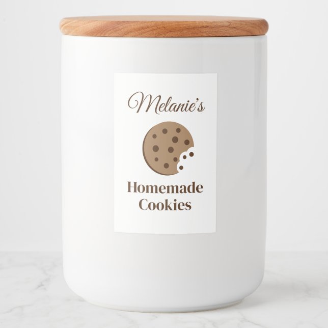 Homemade chocolate chip cookies custom food labels (Front)
