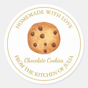 Homemade Chocolate Cookies Label White