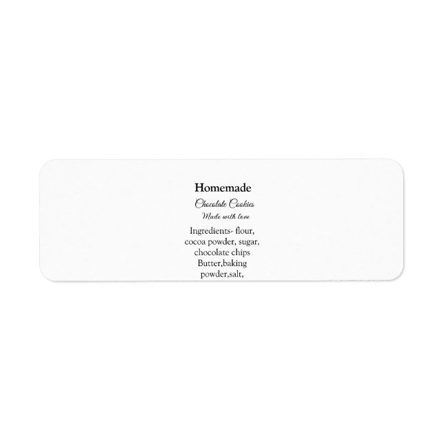 Homemade chocolate cookies made with love add text (Front)