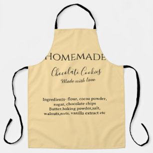 Homemade chocolate cookies made with love add text apron