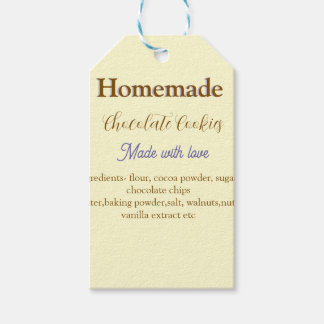 Homemade chocolate cookies made with love add text gift tags