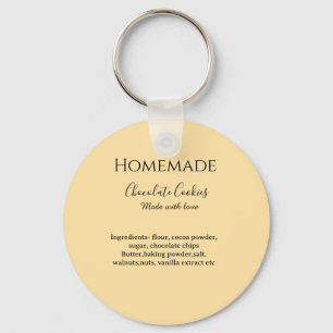 Homemade chocolate cookies made with love add text key ring
