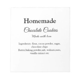 Homemade chocolate cookies made with love add text notepad