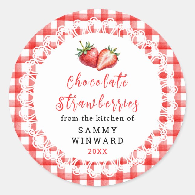 Homemade Chocolate Covered Strawberry Label (Front)