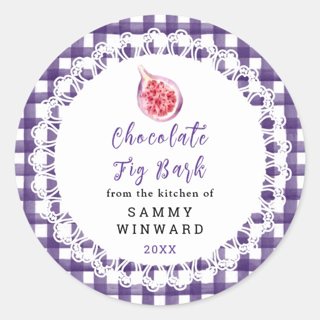 Homemade Chocolate Fig Bark Label (Front)