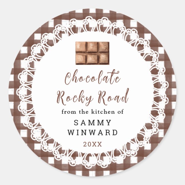 Homemade Chocolate Rocky Road Label (Front)