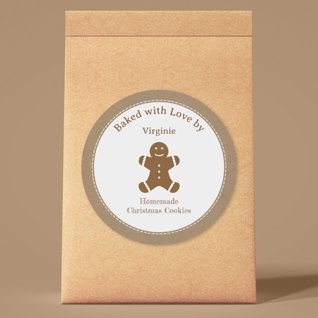 Homemade Christmas Cookies Gingerbread Man Sticker (Homemade Christmas Cookies Gingerbread Man Sticker)